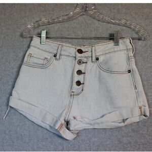 Bullhead Denim Co. High Rise Distressed Denim Shorts‎ Size 1 Lightwash